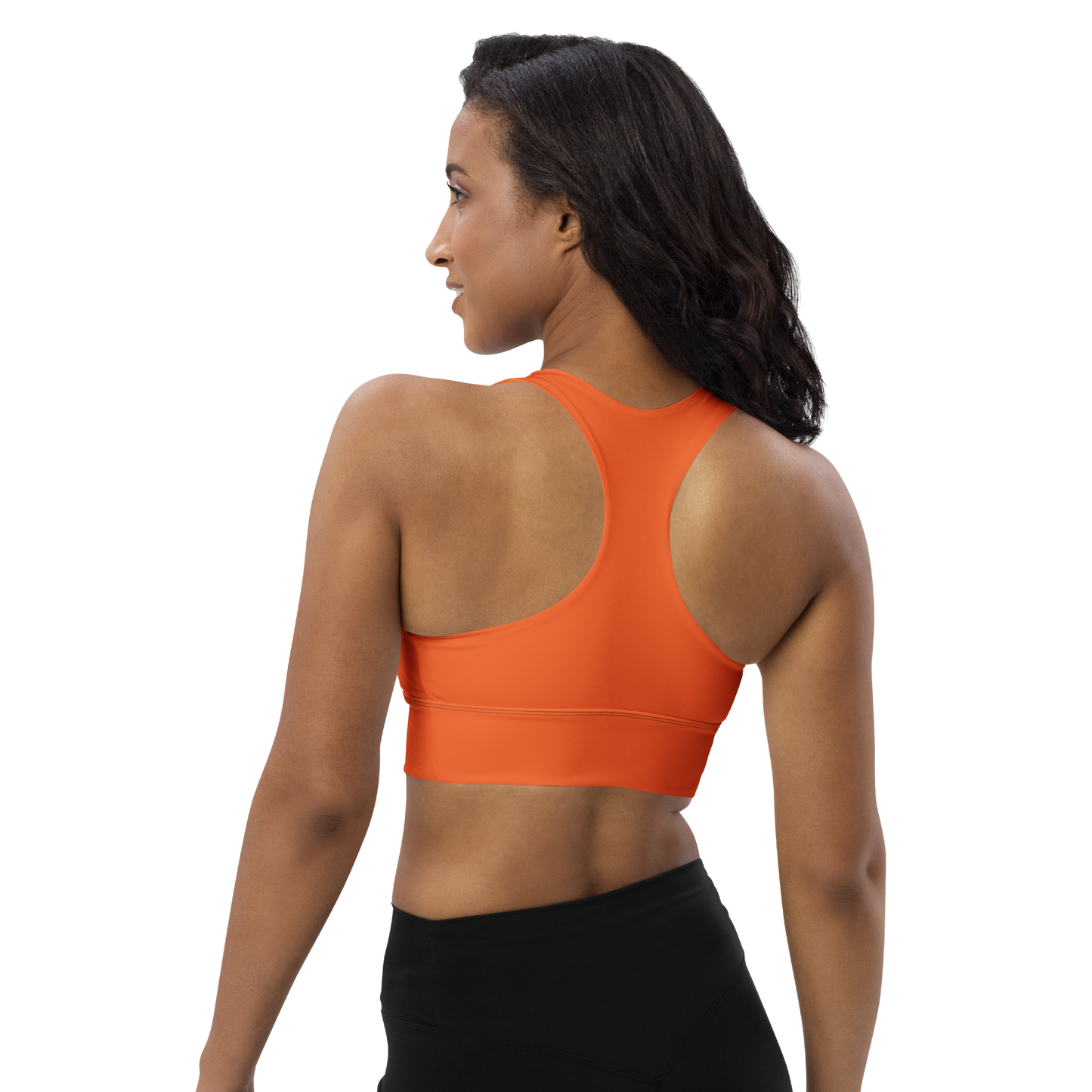 Fierce Orange/Grey Longline Sports Bra