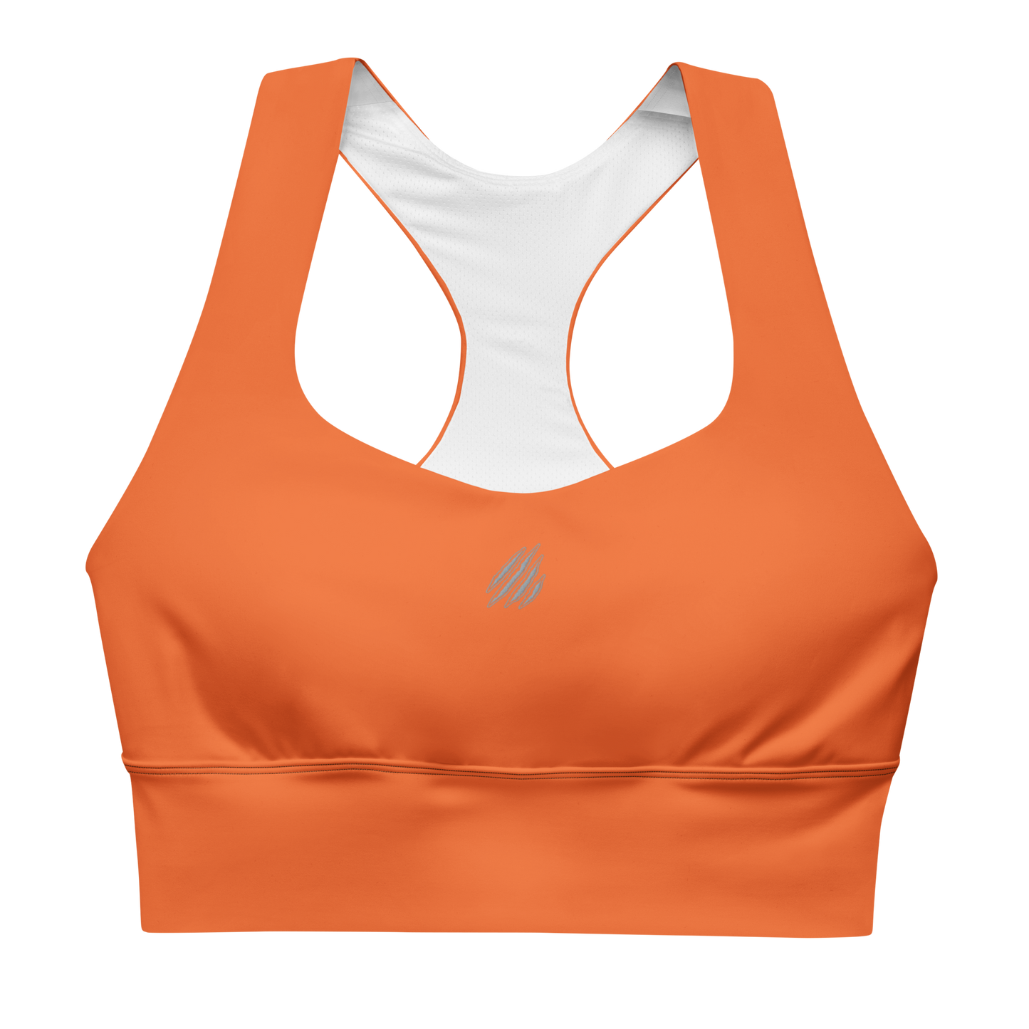 Fierce Orange/Grey Longline Sports Bra