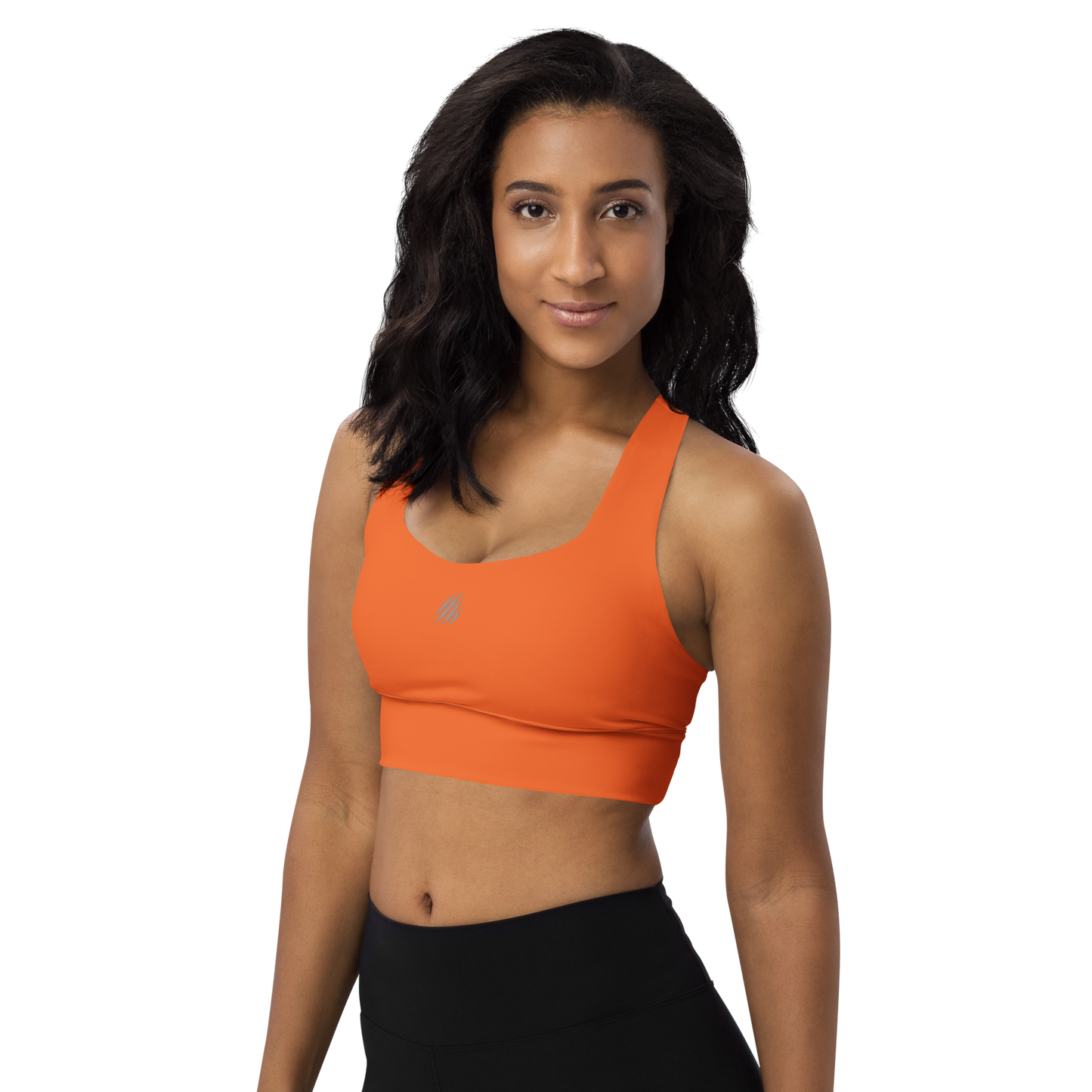 Fierce Orange/Grey Longline Sports Bra