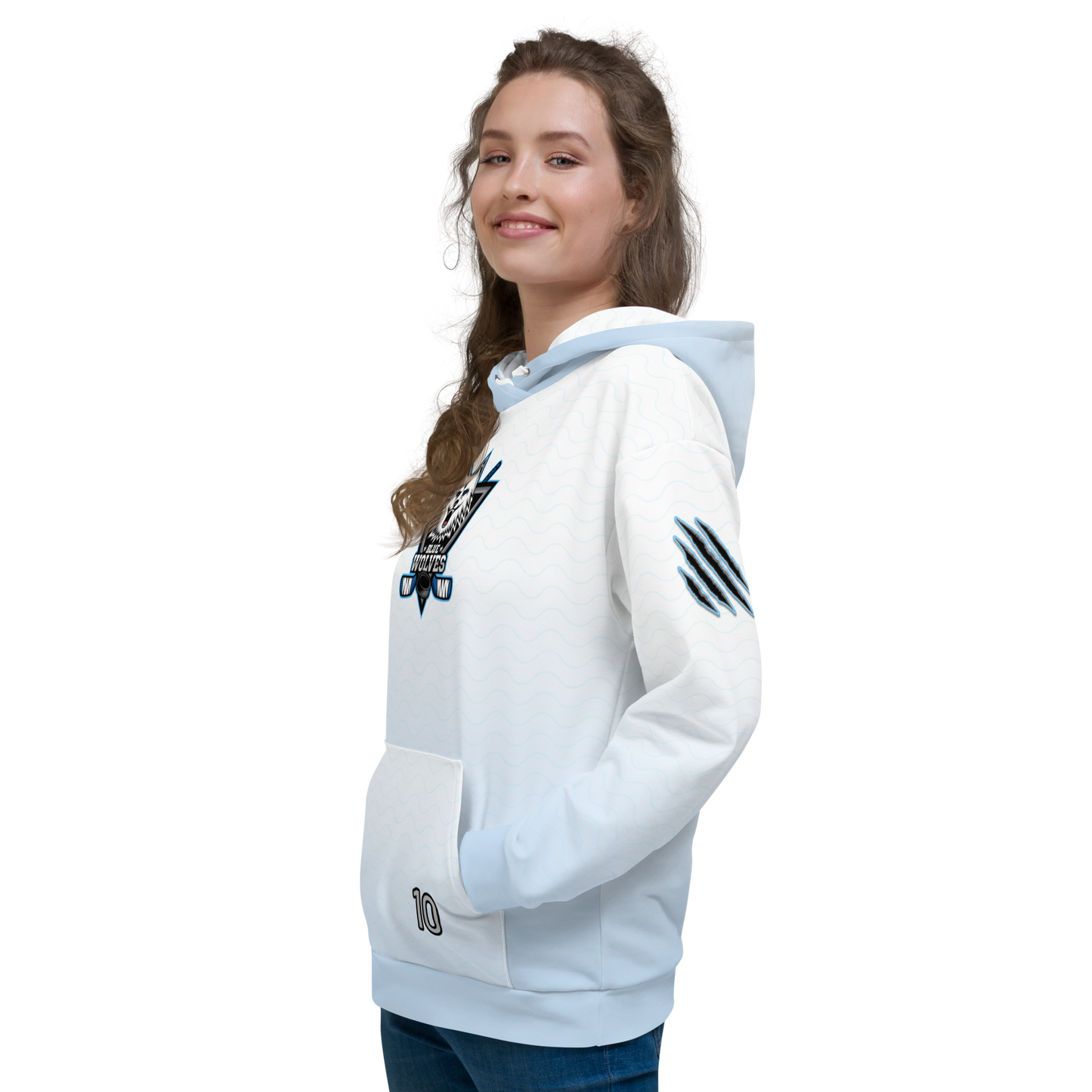 Blue Wolves Ice Hockey "Scher 10" personalized Unisex Hoodie