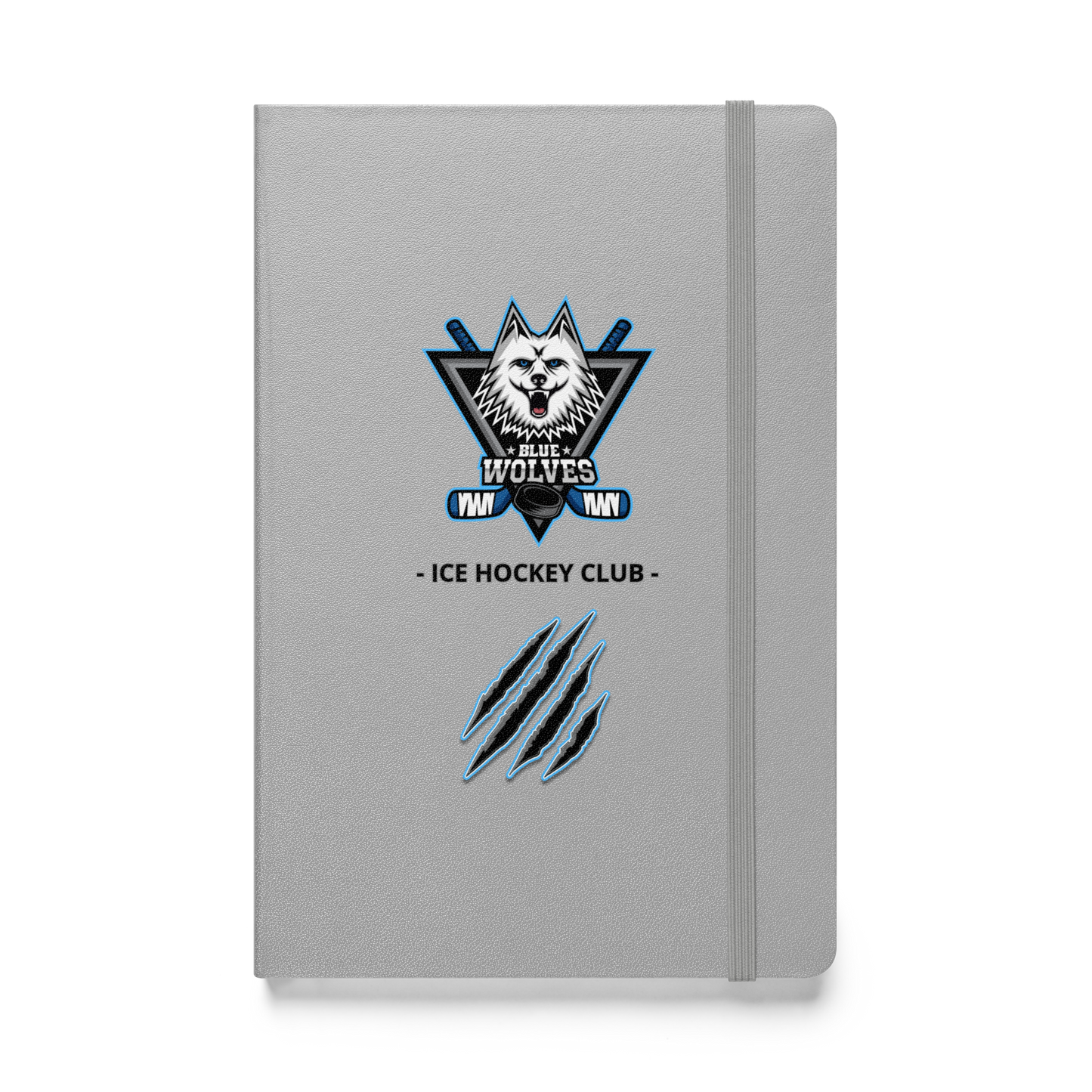 Blue Wolves Ice Hockey Hardcover Bound Notebook
