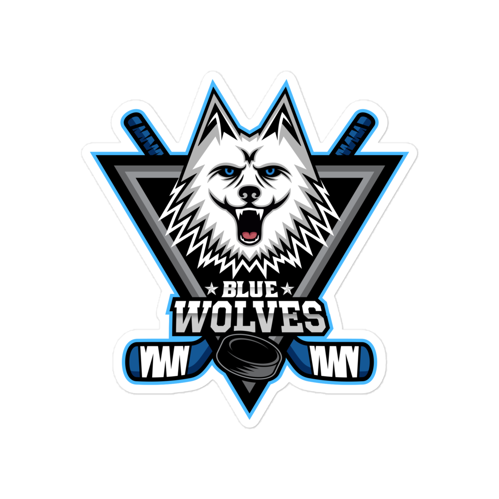 Blue Wolves Ice Hockey Bubble-Free Stickers