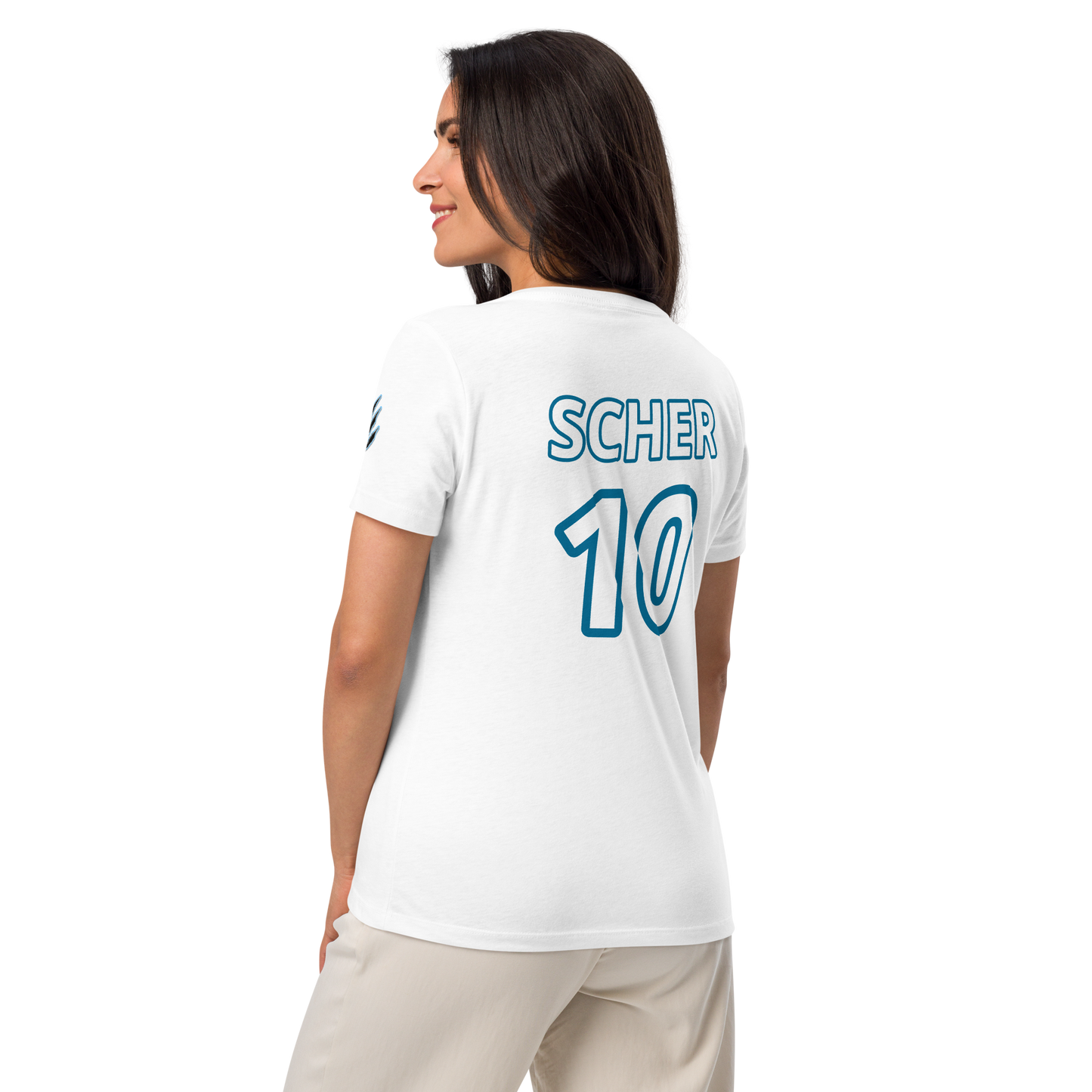 Blue Wolves Ice Hockey Club "Scher" Women's relaxed v-neck t-shirt