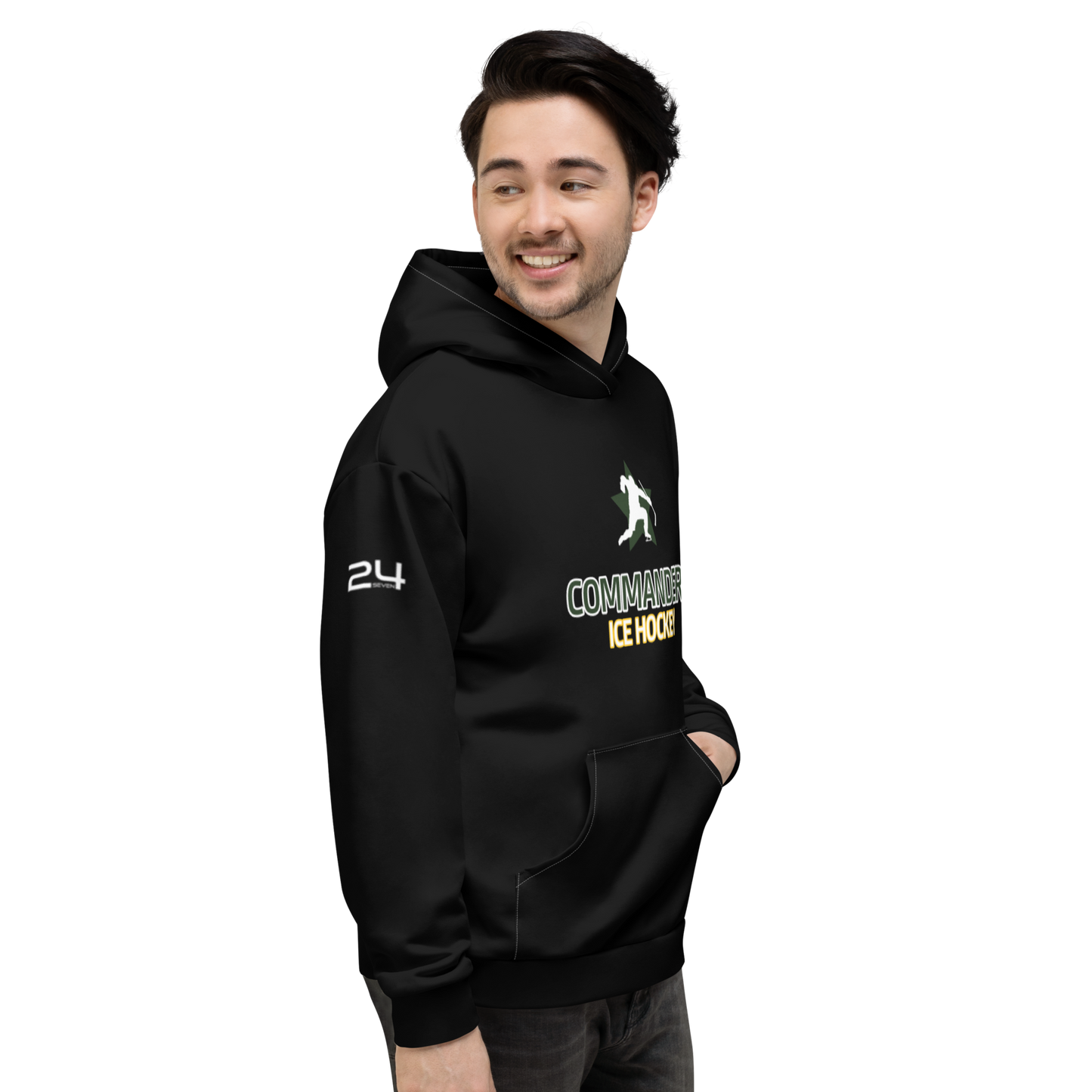 Ice Hockey "Commanders" 77 Unisex Hoodie - Powder, Pond & Sticks Collection