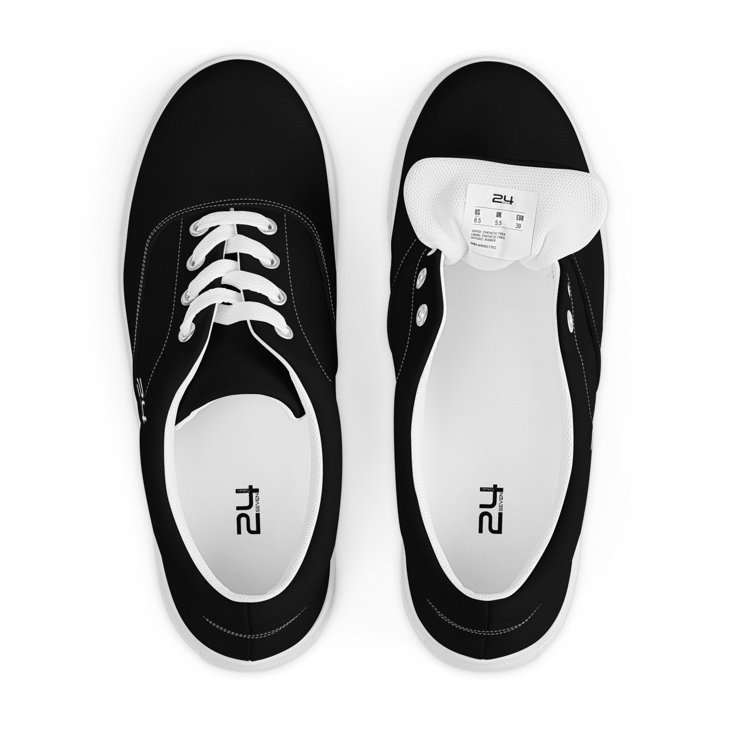 Men’s Classic Black Lace-Up Canvas Shoes