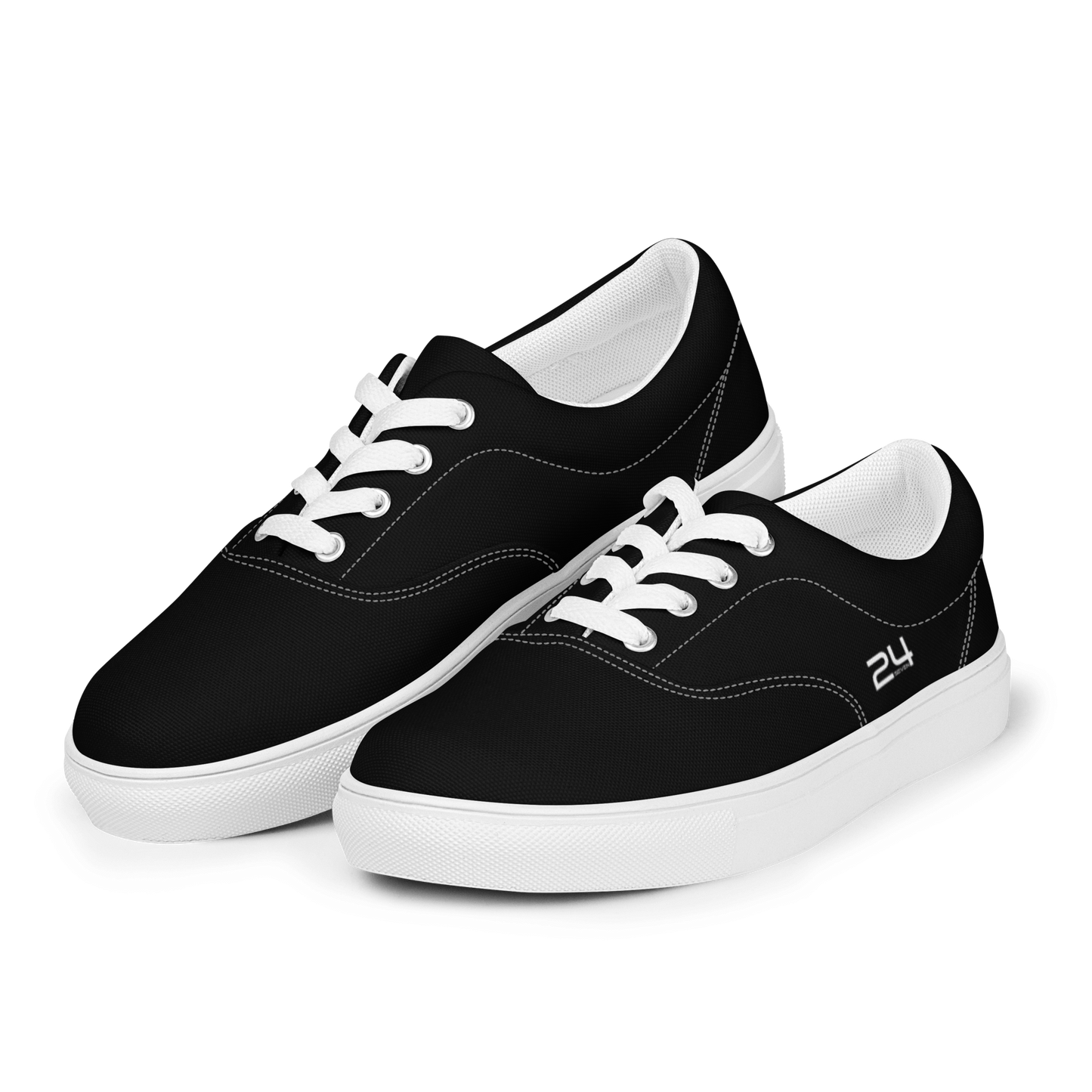 Men’s Classic Black Lace-Up Canvas Shoes