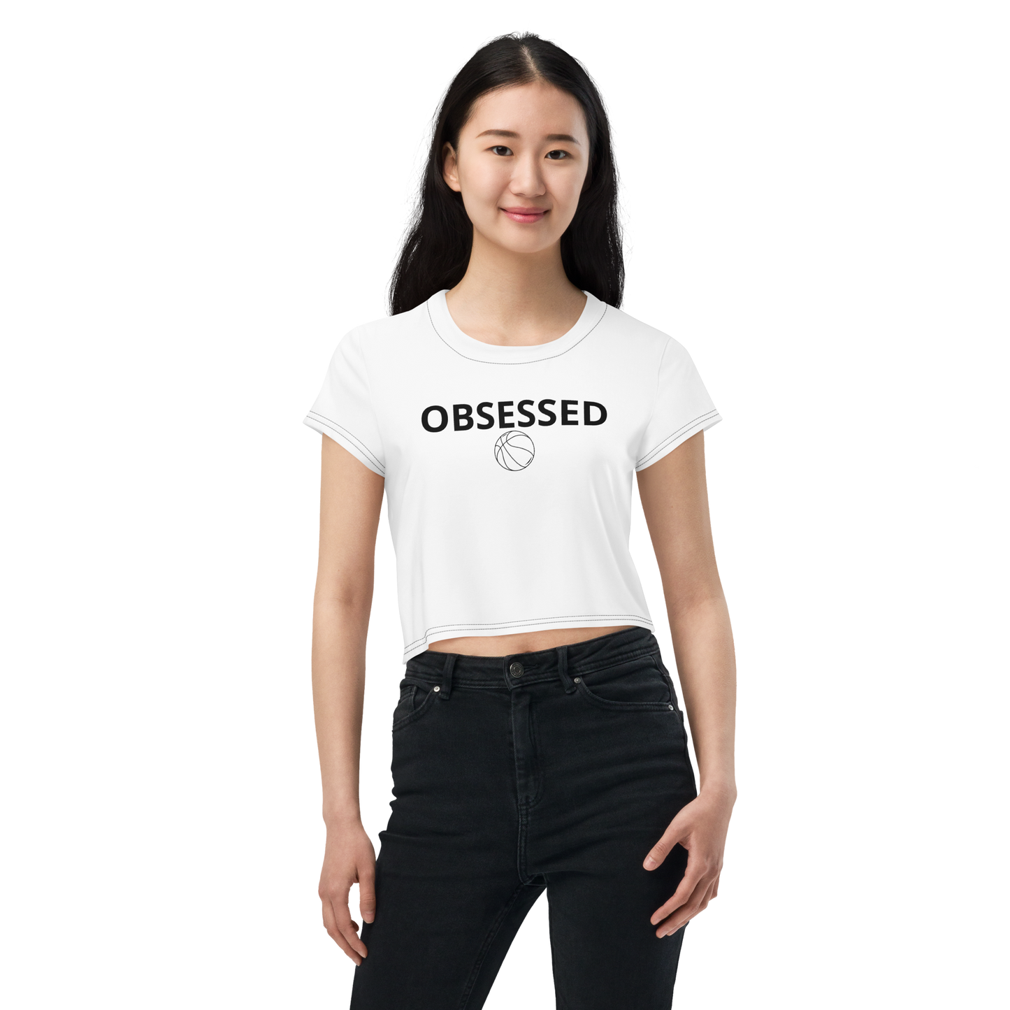 Obsessed Basketball Crop Tee