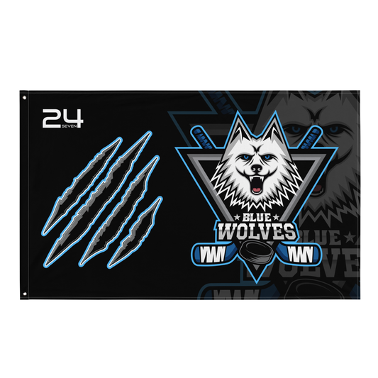 Blue Wolves Ice Hockey Flag