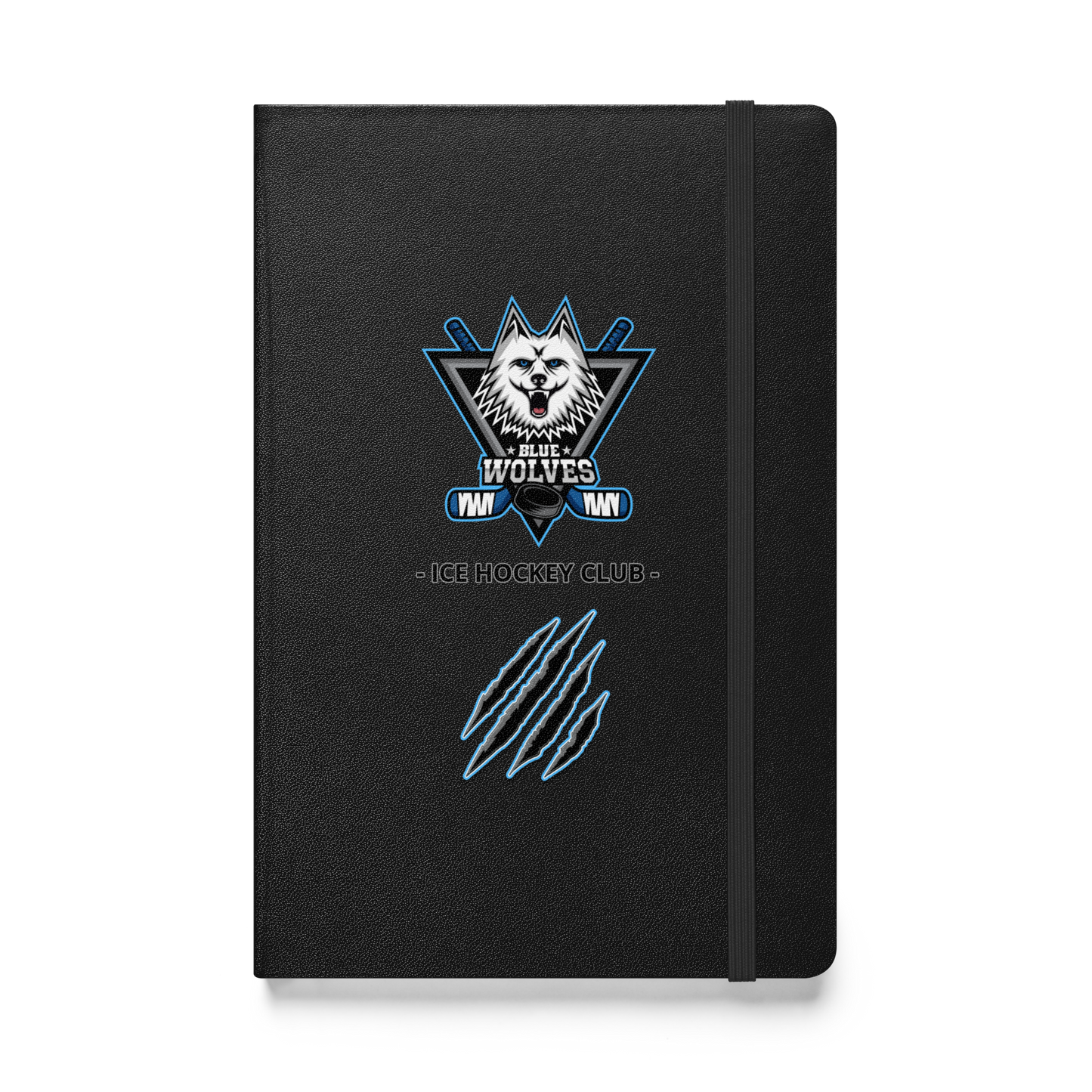 Blue Wolves Ice Hockey Hardcover Bound Notebook