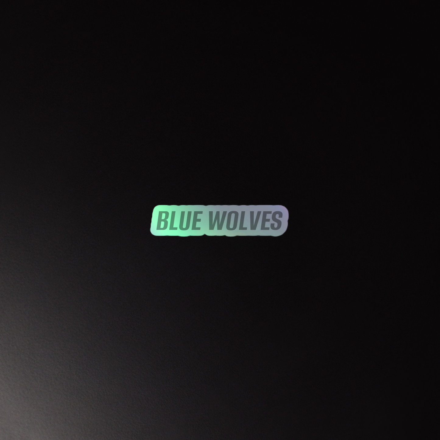 Blue Wolves Ice Hockey Gray on White Holographic stickers