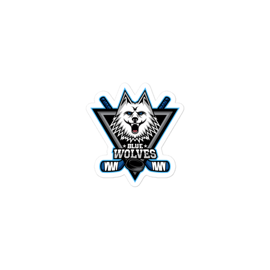 Blue Wolves Ice Hockey Bubble-Free Stickers