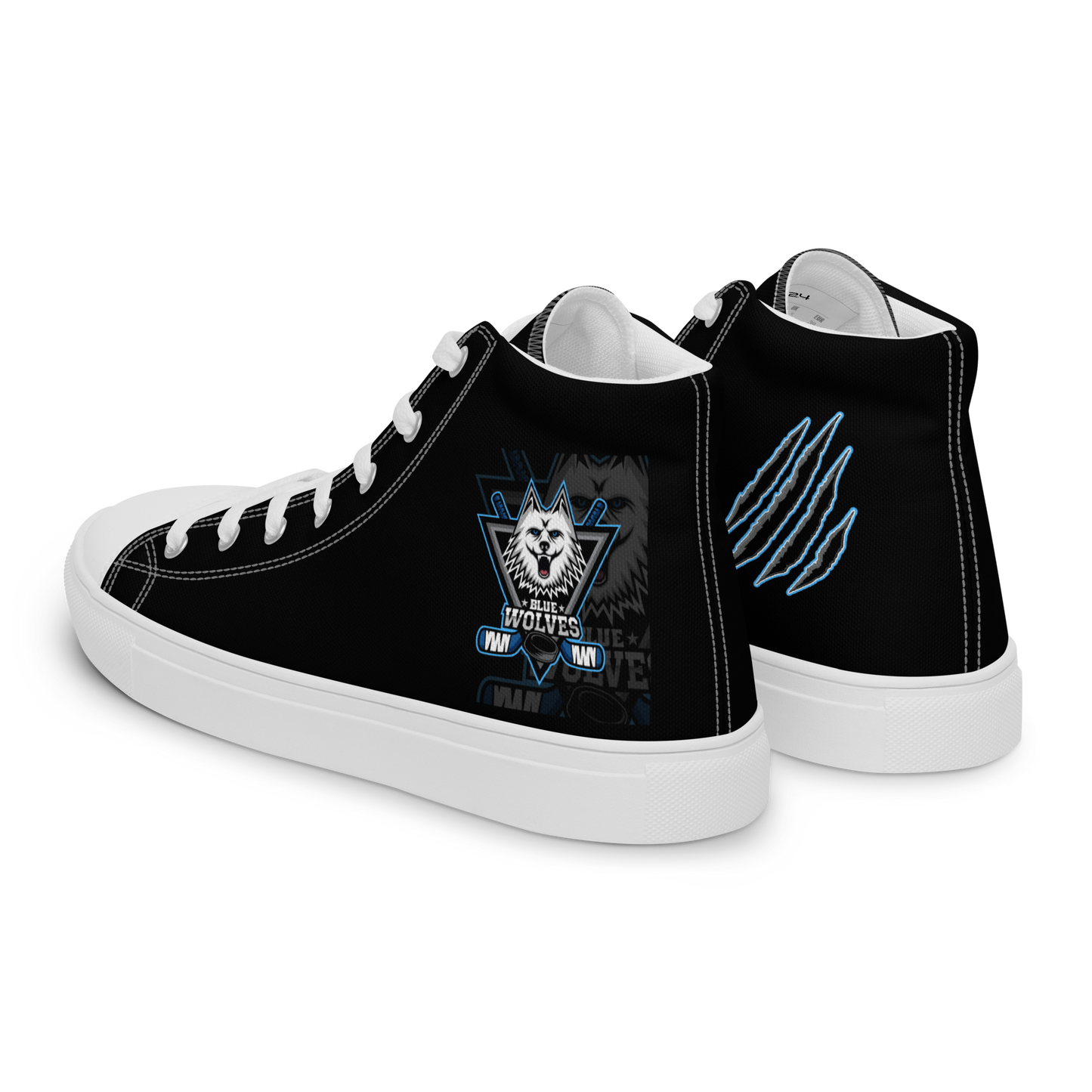 Blue Wolves Ice Hockey Women’s High Top Canvas Shoes