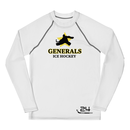 Ice Hockey Goalie "Generals" Youth Rash Guard - Powder, Pond & Sticks Collection