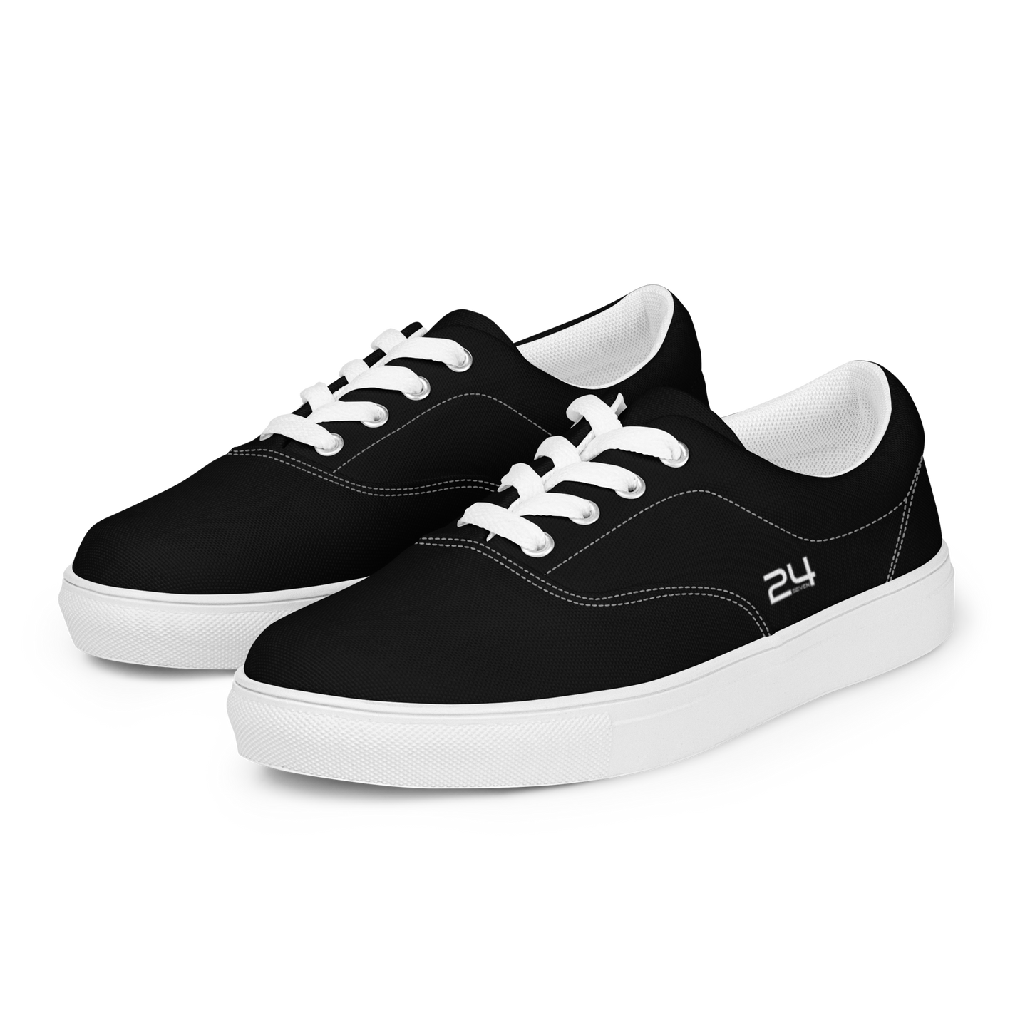 Men’s Classic Black Lace-Up Canvas Shoes