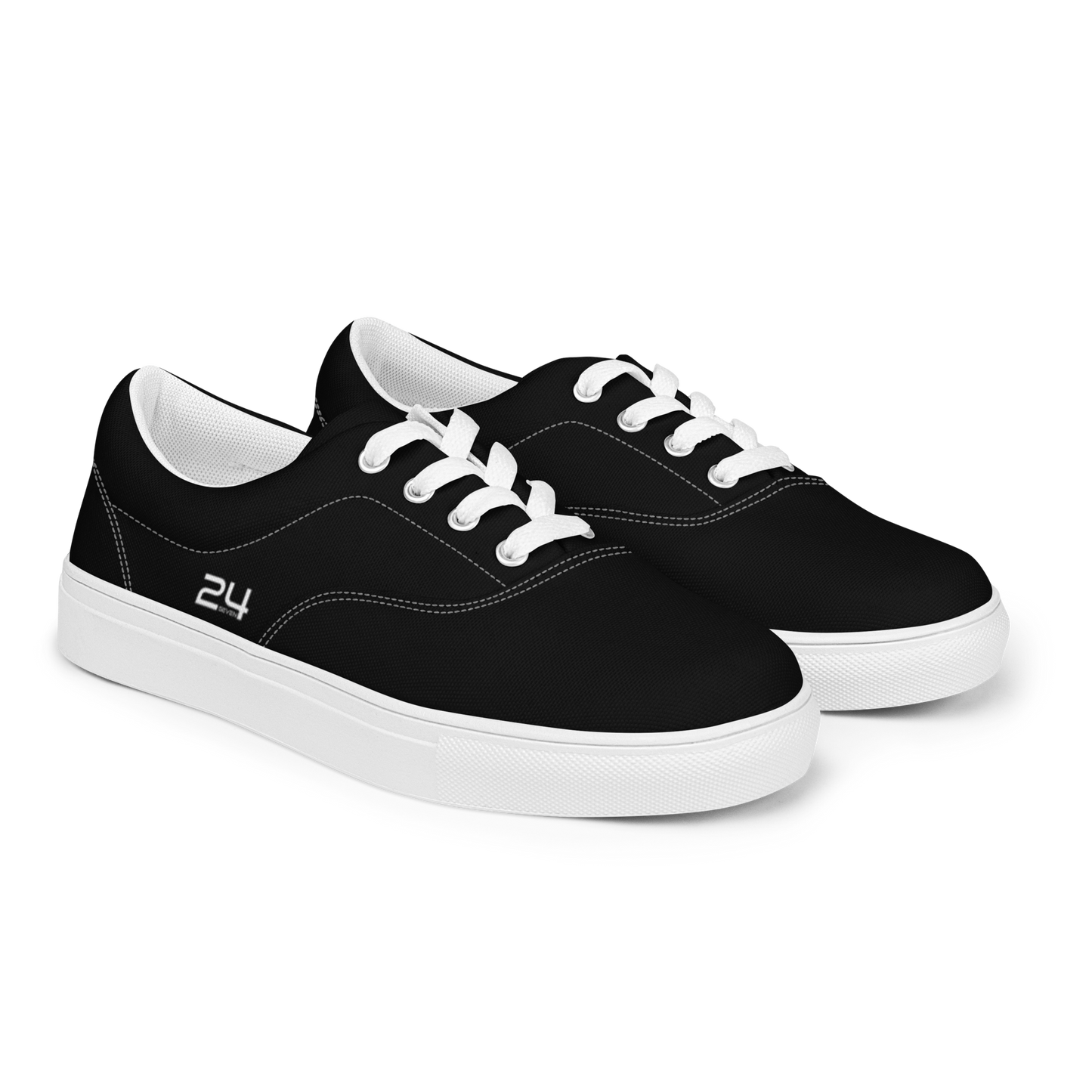 Men’s Classic Black Lace-Up Canvas Shoes